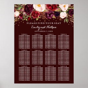 Poster Ouro de Borgonha da carta do assento do casamento
