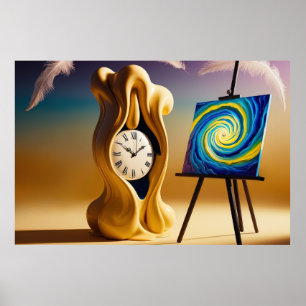 Poster Ouro de Dreamlike Time Fantasy Landscape Art