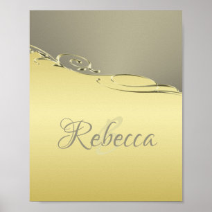 Poster Ouro de luxo decorativo em ouro e prata