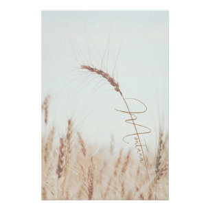 Pôster Ouro de Montana com Cabeça de Trigo Azul