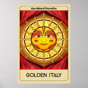 Poster Ouro de Paraíso com beijos solares Itália