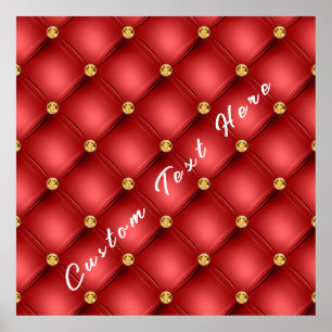 Poster Ouro Diamond Couro Tufado Nome Texto Personalizado