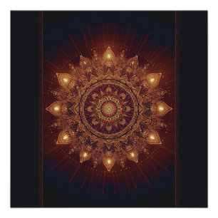 Pôster Ouro Diwali Mandala - Luz dentro e ao redor