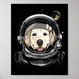 Poster Ouro do Astronauta do Espaço Exterior Pet D