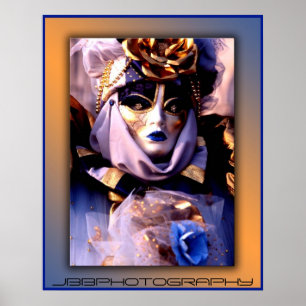 Poster ouro do azul do carnaval