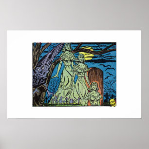 Poster ouro dos anos 40 histórias em quadrinhos de colhe