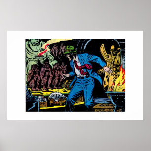 Poster ouro dos anos 90 histórias em quadrinhos de colhe