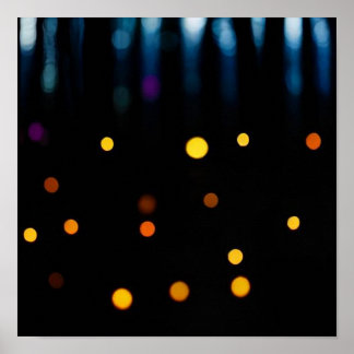 Poster Ouro e Blue Bokeh - Fotografia Abstrato