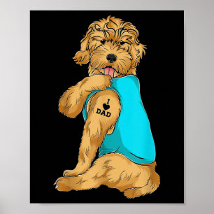 Poster Ouro Eu Adoro Roupa de Tatuagem do Pai, Pai Cachor