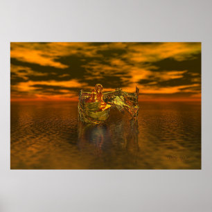 Pôster Ouro Fantasy Angel