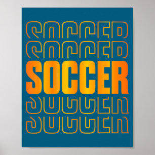 Poster Ouro Futebol Design Empilhado Amantes de Futebol F