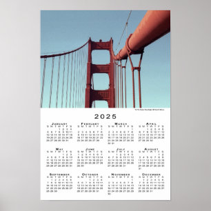 Poster Ouro Gate Bridge San Francisco 2025 Calendar