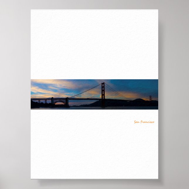 Poster Ouro Gate Bridge Sunset Panorama (Frente)