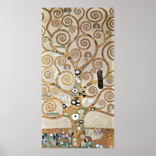Pôster Ouro Gustav Klimt Tree of Life with Bird