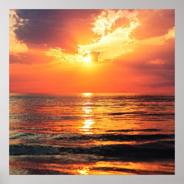 Poster Ouro hora no oceano (Frente)