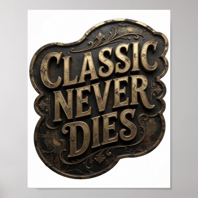 Poster Ouro Icônico CLÁSSICO NUNCA MORRE (Frente)