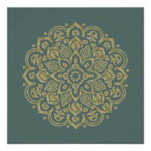 Pôster Ouro Mandala - Poster