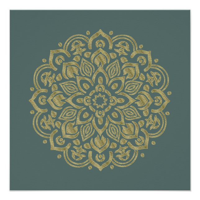 Pôster Ouro Mandala - Poster (Frente)