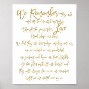 Poster Ouro memorável do sinal do casamento indicado por