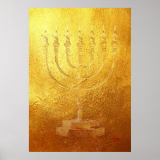 Poster Ouro Menorah Judaica