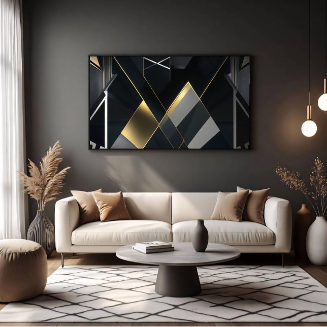 Poster Ouro Moderno e Abstrato Preto (Criador carregado)
