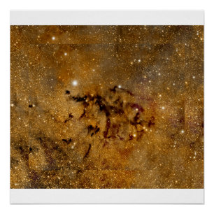 Pôster Ouro Nebula Starfield - Arte de Parede Cósmica