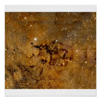 Pôster Ouro Nebula Starfield - Arte de Parede Cósmica