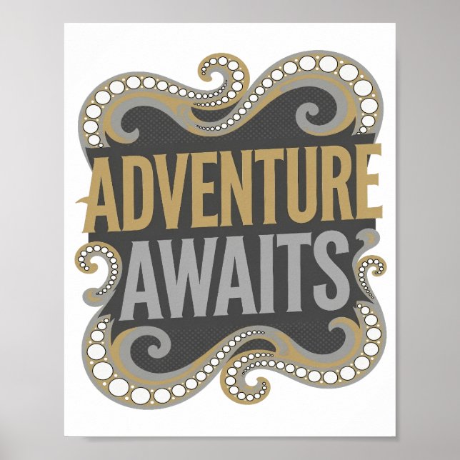 Poster Ouro Ousado AVENTURA ESPERA Design Personalizado (Frente)