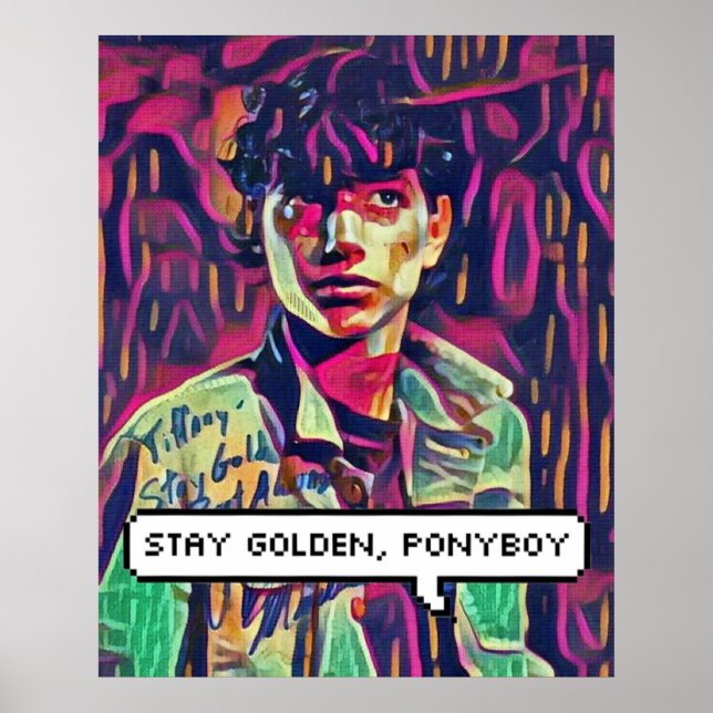 Poster Ouro Ponyboy colorido retrô dos anos 80 (Frente)