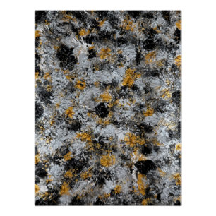 Pôster Ouro, prata e preto - obra de arte feita à mão