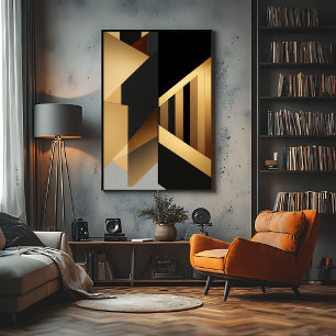 Poster Ouro Preto Abstrato Luxuoso