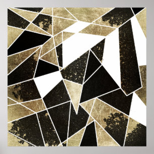 Pôster Ouro preto rústico moderno do branco e do falso