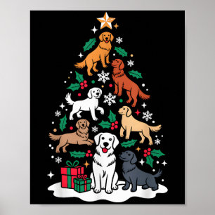Poster Ouro Retriever Árvore Natal Xmas Squad Men Wat