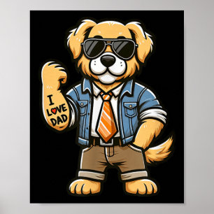 Poster Ouro Retriever Eu Adoro Pai Engraçado Tatuagem De 