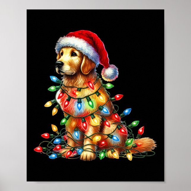 Poster Ouro Retriever Natal Luz Santa Hog Lo (Frente)