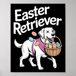 Poster Ouro Retriever Primaveras Coelhinhos de coelhinhos