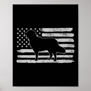 Poster Ouro Retrievers Dog Usa Bandeira 4 De Julho
