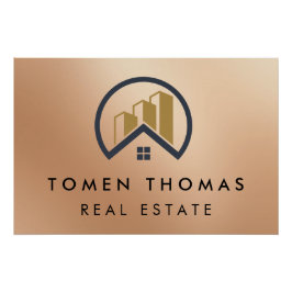 Pôster Ouro Rosa | Imobiliário de Cor Vermelha