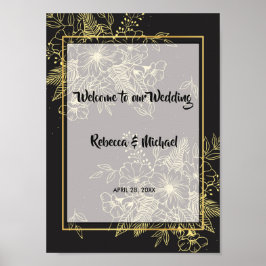 Poster Ouro Rosas Bem-vindo