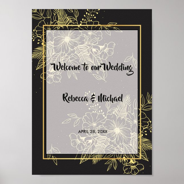 Poster Ouro Rosas Bem-vindo (Frente)