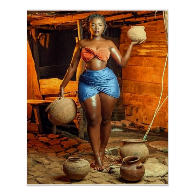 Pôster Ouro sobre o Poster brilhante Savannah (Frente)