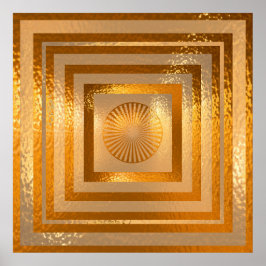 Pôster Ouro Sun Mandala - Relógios Quentes