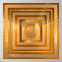 Pôster Ouro Sun Mandala - Relógios Quentes