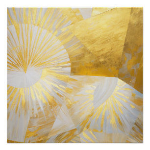 Pôster Ouro Sunbursts em Prata Dawn