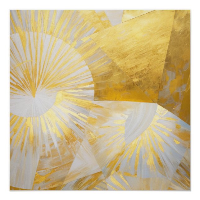 Pôster Ouro Sunbursts em Prata Dawn (Frente)