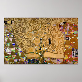 Poster Ouro Swirling Tree of Life Art Deco Simbólico