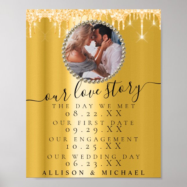 Poster Ouro tira foto do nosso sinal de casamento da hist (Frente)