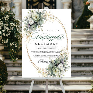 Poster Ouro Verde Botânico Cerimônia de Casamento Descone