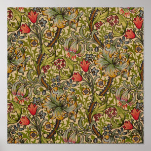 Poster Ouro Vintage Lilly Floral