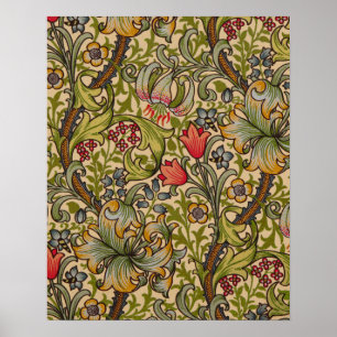 Poster Ouro Vintage Lilly Floral